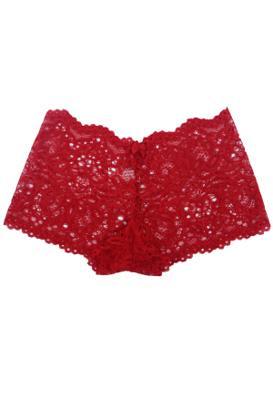 Chiloți clasici - Chiloti clasici cu broderie si funda 2KT101-8rosu