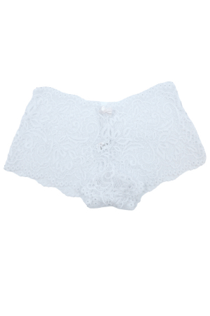 Chiloți clasici - Chiloti clasici cu broderie si funda 2KT101-8alb