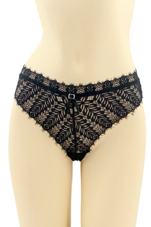 Chiloți clasici - Chiloti clasici cu dantela brodata CT-Q8181negru