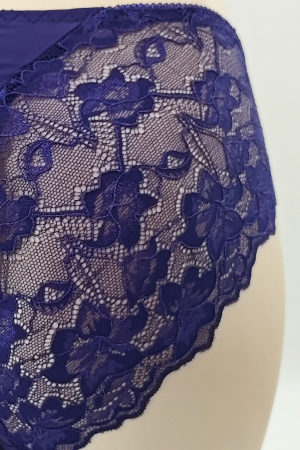 Chiloți clasici - Chiloti clasici lycra cu insertii dantela TANG-A4372bleumarin