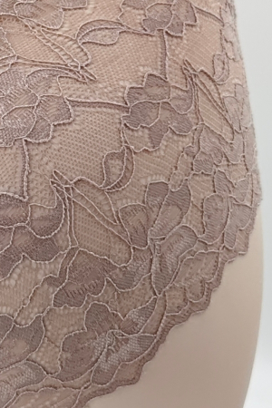 Damă - Chiloti clasici lycra cu insertii dantela TANG-A4372maro