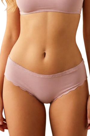 Damă - Chiloti clasici lycra cu insertii dantela TANG-A4372roz inchis