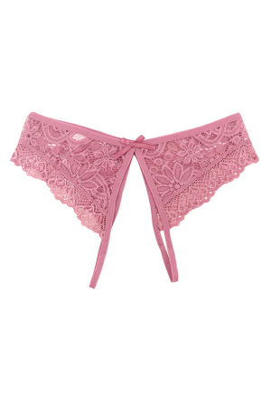 Chiloți sexy - Chiloti open crotch cu broderie florala WS-SN51061roz inchis
