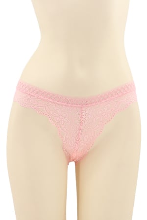 Chiloți sexy - Chiloti sexy brazilieni cu dantela si decupaj in zona feselor DZK-2401roz
