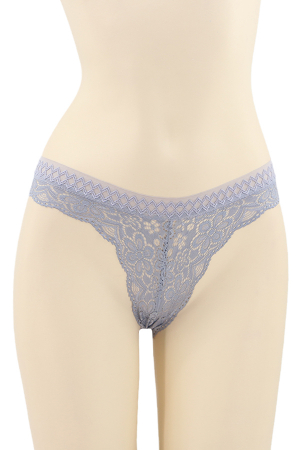 Chiloți sexy - Chiloti sexy brazilieni cu dantela si decupaj in zona feselor DZK-2401gri