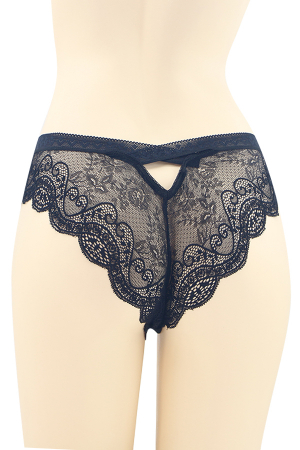 Chiloți sexy - Chiloti sexy brazilieni cu dantela si funda DZK-H0066negru