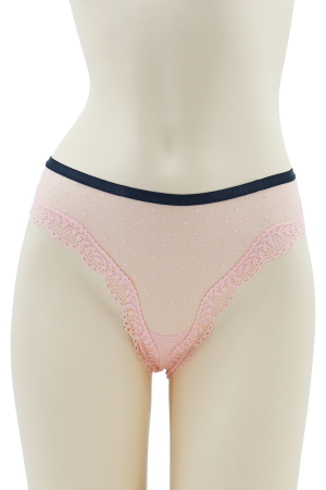 Chiloți sexy - Chiloti sexy tanga cu insertii dantela si decupaje la spate MFF231roz
