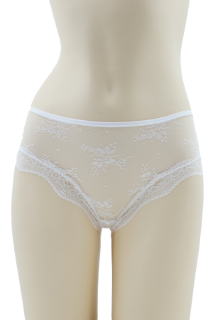 Chiloți sexy - Chiloti sexy brazilieni cu dantela si decupaje la spate MFF618alb