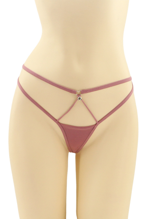 Chiloți sexy - Chiloti sexy tanga cu decupaje si broderie la spate MG-DG20045mov