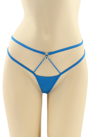 Chiloți sexy - Chiloti sexy tanga cu decupaje si broderie la spate MG-DG20045albastru
