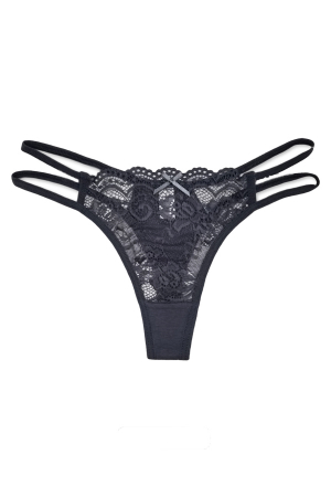 Chiloți sexy - Chiloti sexy tanga, decupati cu accente dantela 87467gri