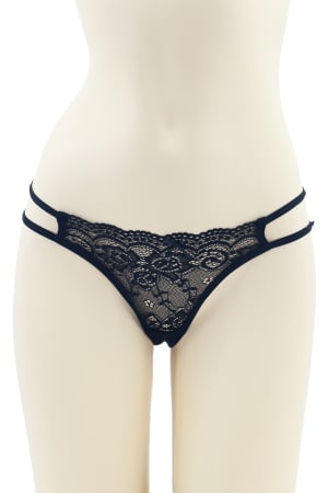 Chiloți sexy - Chiloti sexy tanga, decupati cu accente dantela 87467negru