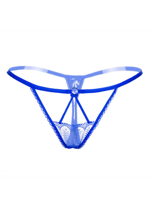Chiloți sexy - Chiloti sexy tanga, decupati cu insertii dantela LH2154albastru