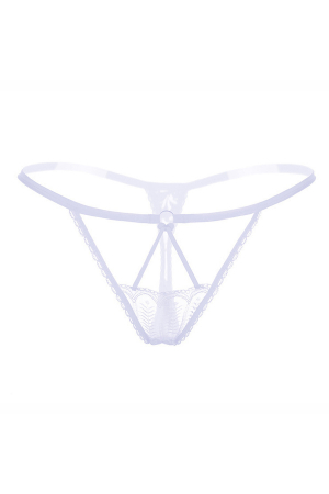 Chiloți sexy - Chiloti sexy tanga, decupati cu insertii dantela LH2154alb