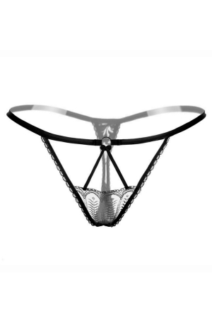 Chiloți sexy - Chiloti sexy tanga, decupati cu insertii dantela LH2154negru