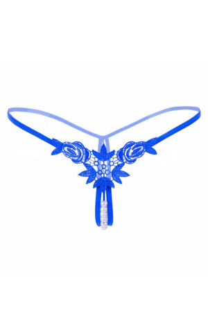 Chiloți sexy - Chiloti sexy tanga, decupati cu margele LH2145albastru