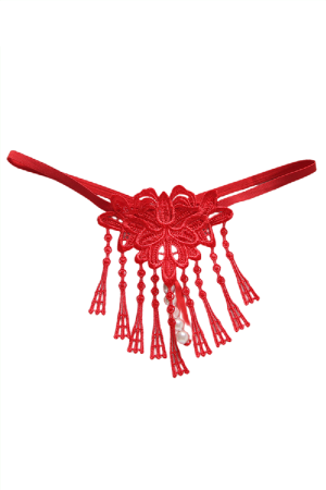 Chiloți sexy - Chiloti sexy tanga, decupati cu margele LH2185rosu