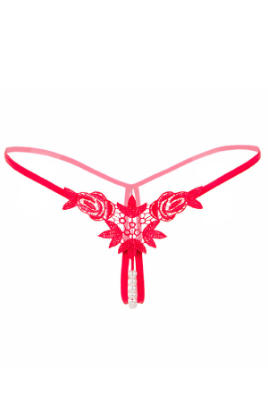 Chiloți sexy - Chiloti sexy tanga, decupati cu margele LH2145rosu