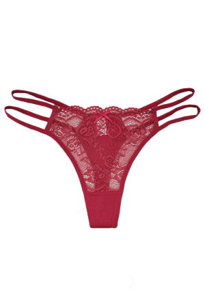 Chiloți sexy - Chiloti sexy tanga, decupati cu accente dantela 87467visiniu