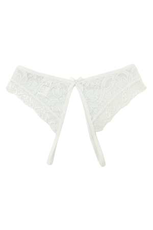 Chiloți sexy - Chiloti open crotch cu broderie florala WS-SN51061alb
