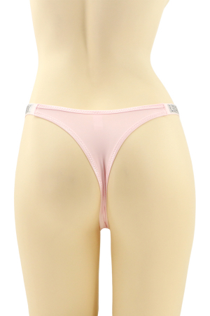 Chiloți tanga - Chiloti tanga cu aplicatii decorative MG-H10017roz
