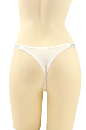 Chiloți tanga - Chiloti tanga cu aplicatii decorative MG-H10017alb