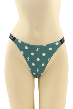 Chiloți tanga - Chiloti tanga cu aplicatii decorative MG-P3350verde deschis