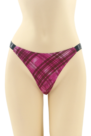Chiloți tanga - Chiloti tanga cu aplicatii decorative MG-P3350mov inchis