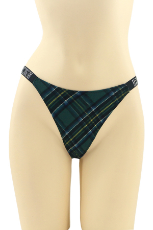 Chiloți tanga - Chiloti tanga cu aplicatii decorative MG-P3350verde inchis