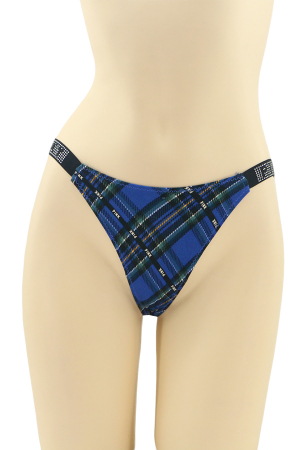Chiloți tanga - Chiloti tanga cu aplicatii decorative MG-P3358albastru