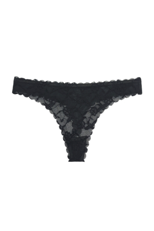 Chiloți tanga - Chiloti tanga cu dantela brodata A1245negru