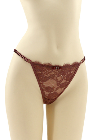 Chiloți tanga - Chiloti tanga cu dantela brodata CT-Q8001visiniu