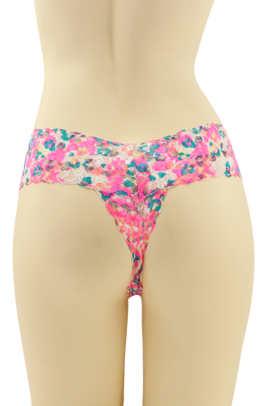 Chiloți tanga - Chiloti tanga cu dantela brodata CT-Q8164fucsia