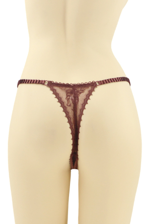 Chiloți tanga - Chiloti tanga cu dantela brodata CT-Q8174visiniu