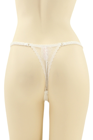Chiloți tanga - Chiloti tanga cu dantela brodata CT-Q8174alb