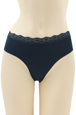 Chiloți tanga - Chiloti tanga cu garnituri dantela 1KT618negru