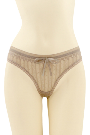 Chiloți tanga - Chiloti tanga cu insertii dantela CT-Q8067maro
