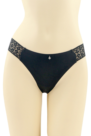 Chiloți tanga - Chiloti tanga cu insertii dantela CT-V2048negru