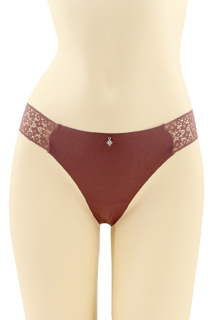 Chiloți tanga - Chiloti tanga cu insertii dantela CT-V2048visiniu