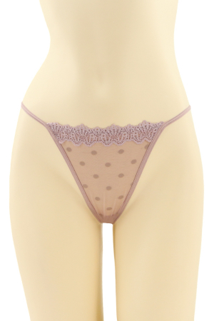 Chiloți sexy - Chiloti sexy tanga cu insertii dantela si funda CT-Q8065mov