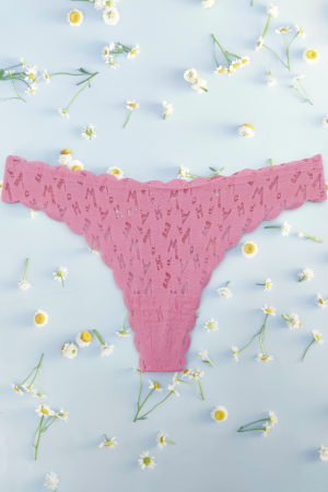 Chiloți tanga - Chiloti tanga cu textura fina A1256roz