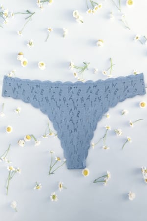 Chiloți tanga - Chiloti tanga cu textura fina A1256albastru