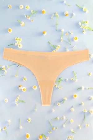 Chiloți tanga - Chiloti tanga cu textura fina A1431bej