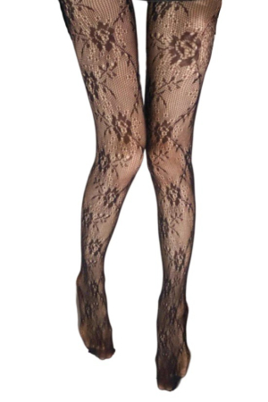 Lenjerie damă - Ciorapi din plasa cu model si jartiere YD-8083