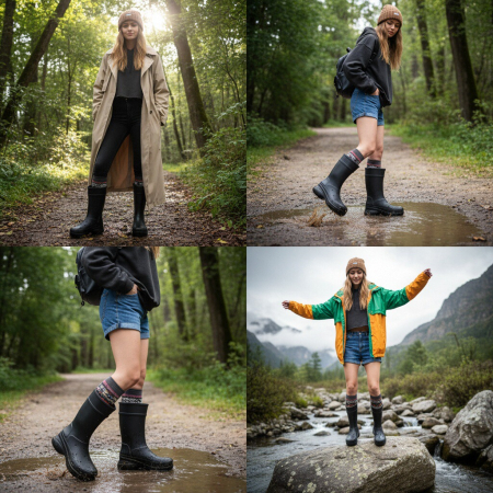 Damă - Cizme de ploaie impermeabile CO530negru