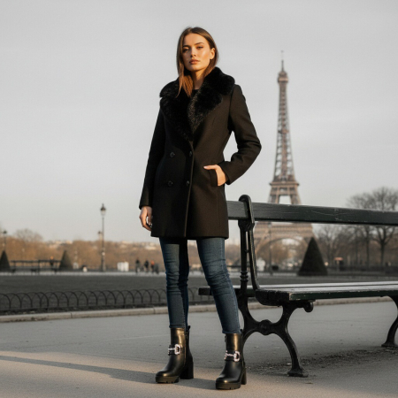 Damă - Ghete imblanite A10378negru