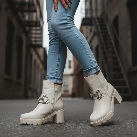 Damă - Ghete imblanite A10378bej