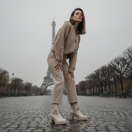 Damă - Ghete imblanite A10378bej