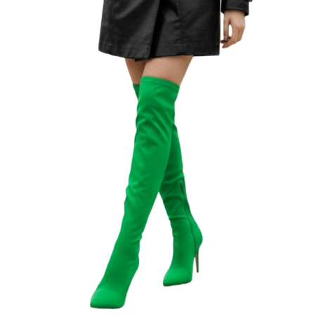 Cizme lungi cu toc NN58verde [6]