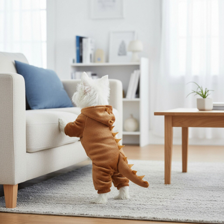 Haine - Costumas de dinozaur cu gluga XINA2104caramiziu